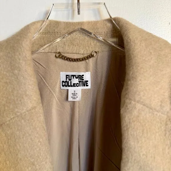 Future Collective Wool Blend Coat Size S - Picture 3 of 4